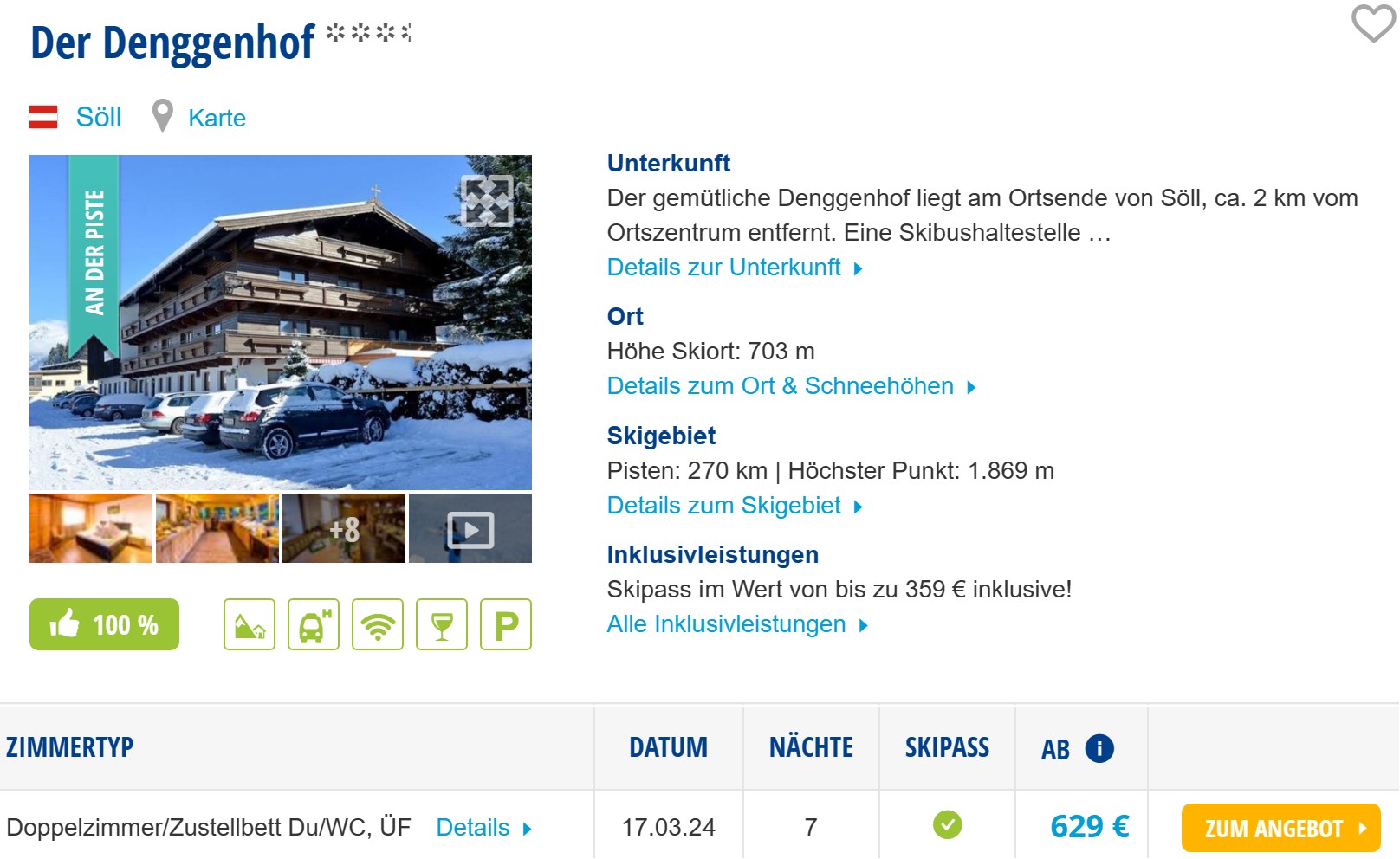 Last Minute Skiurlaub in Österreich 1 Woche Skiin Skiout mit Skipass ab 629€ p.P